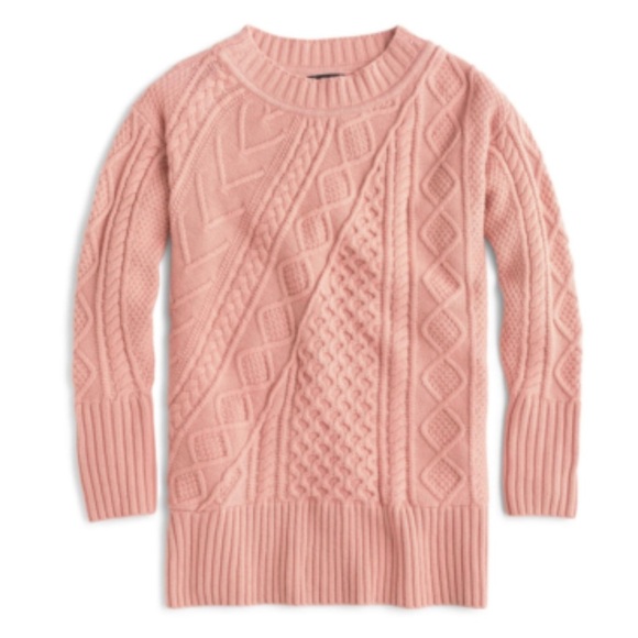 J. Crew Wool Blend Cable Knit Oversized Chunky Sweater Size Medium - Picture 1 of 11